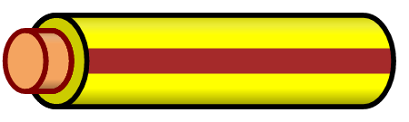 Yellow Wire with Brown Stripe