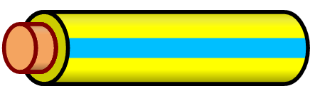 Yellow Wire with Lightblue Stripe