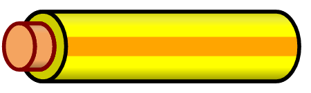 Yellow Wire with Orange Stripe