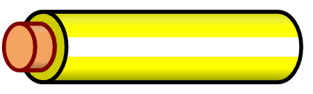 Yellow Wire with White Stripe
