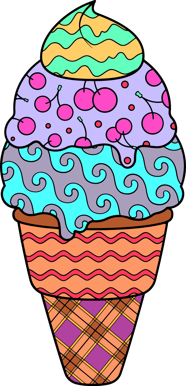  Ice Cream with Pattern 