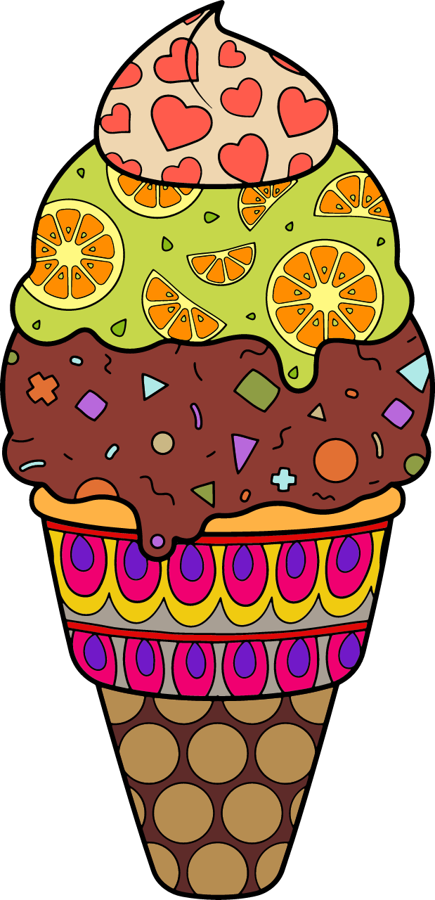  Ice Cream with Pattern 