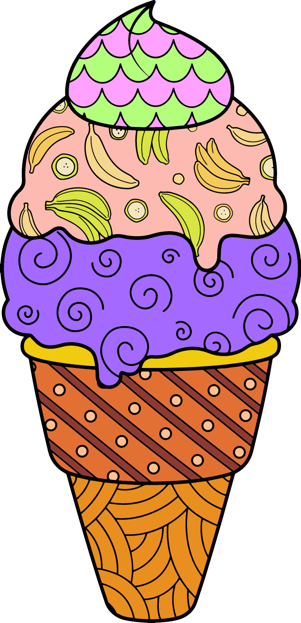  Ice Cream with Pattern 