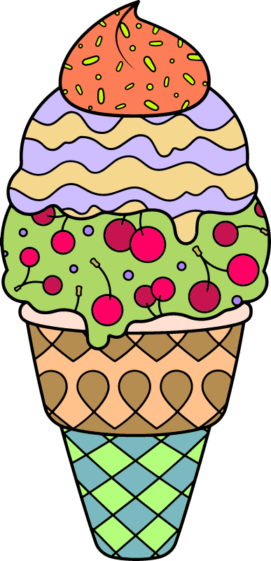  Ice Cream with Pattern 