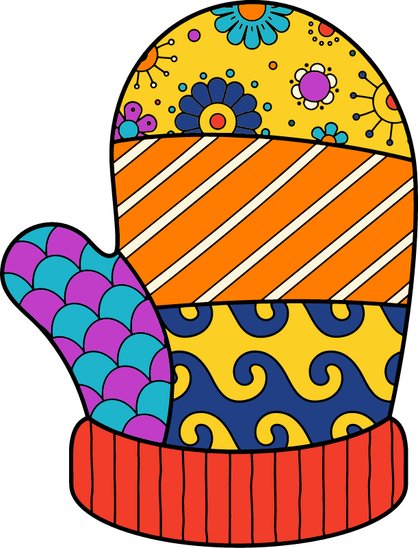  Mitten with Pattern 
