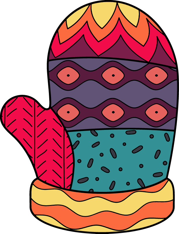  Mitten with Pattern 
