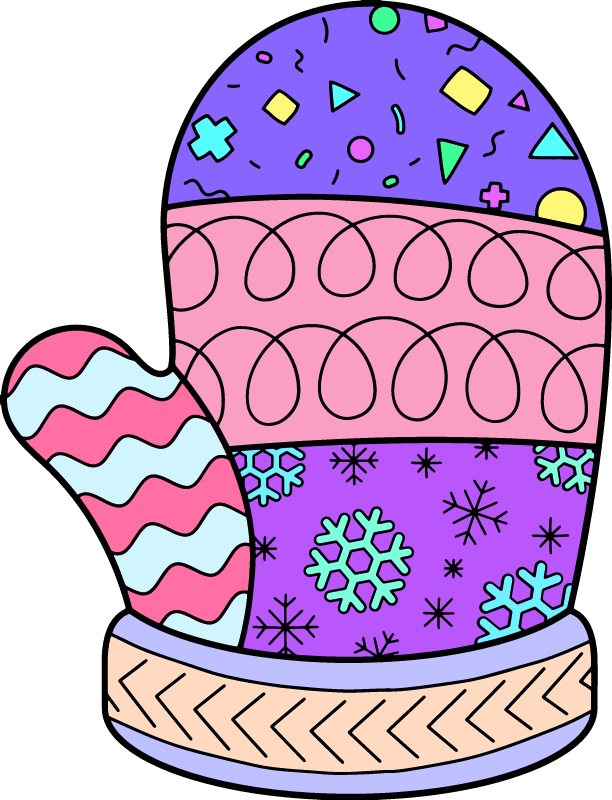  Mitten with Pattern 