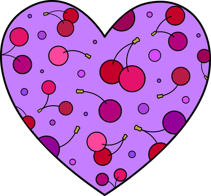 Valentine’s Heart with Cherry Pattern