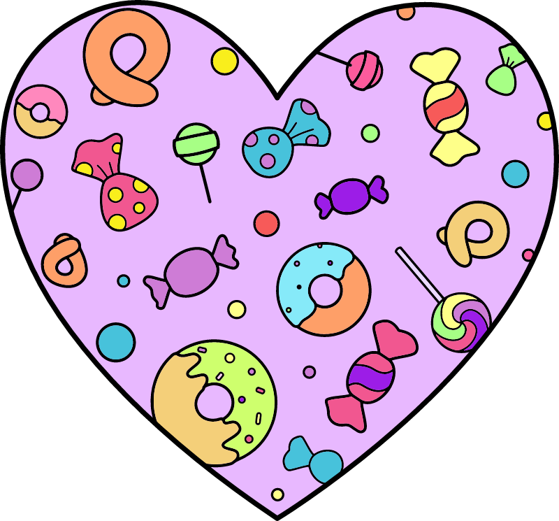Valentine’s Heart with Candy Pattern