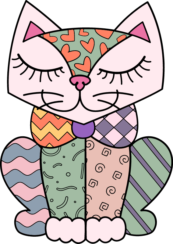Romero Britto Inspired Cat 