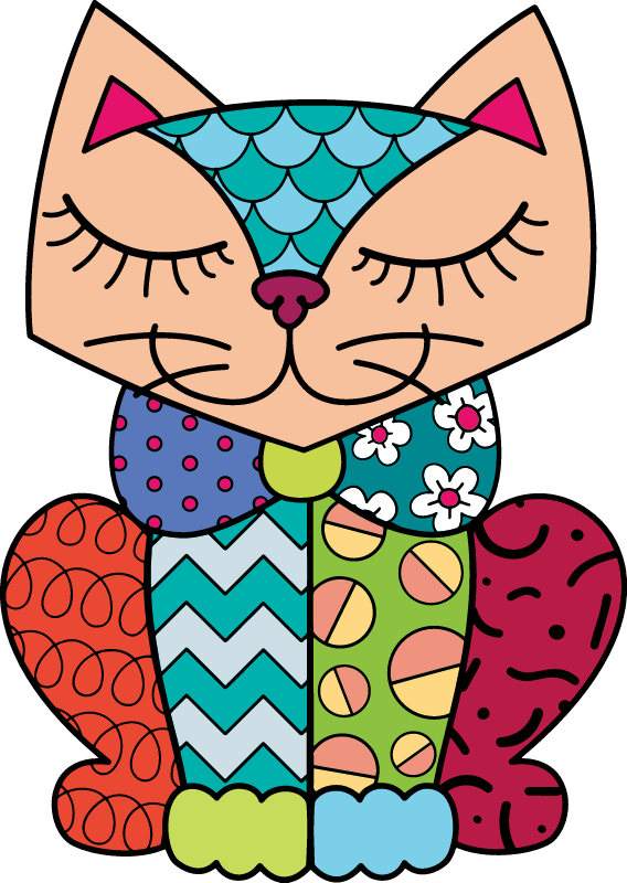Romero Britto Inspired Cat 