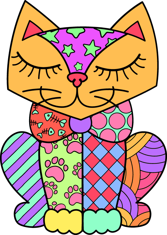 Romero Britto Inspired Cat 
