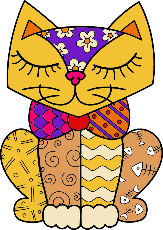 Romero Britto Inspired Cat