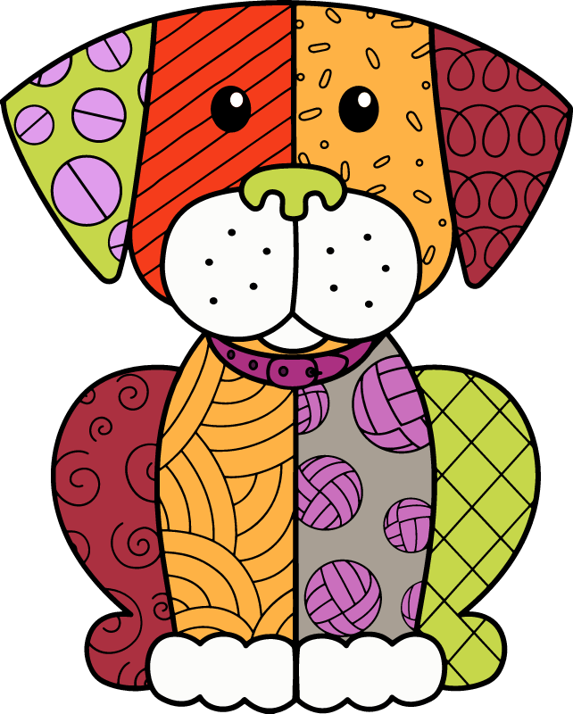 Romero Britto Inspired Dog 