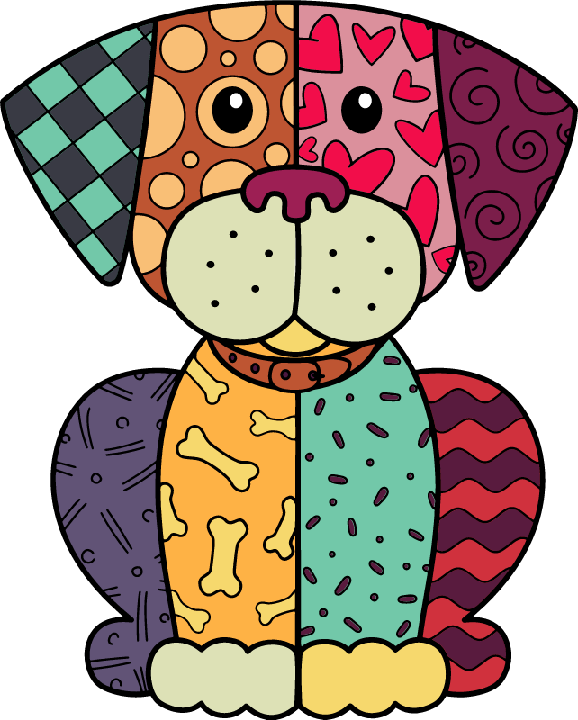 Romero Britto Inspired Dog 