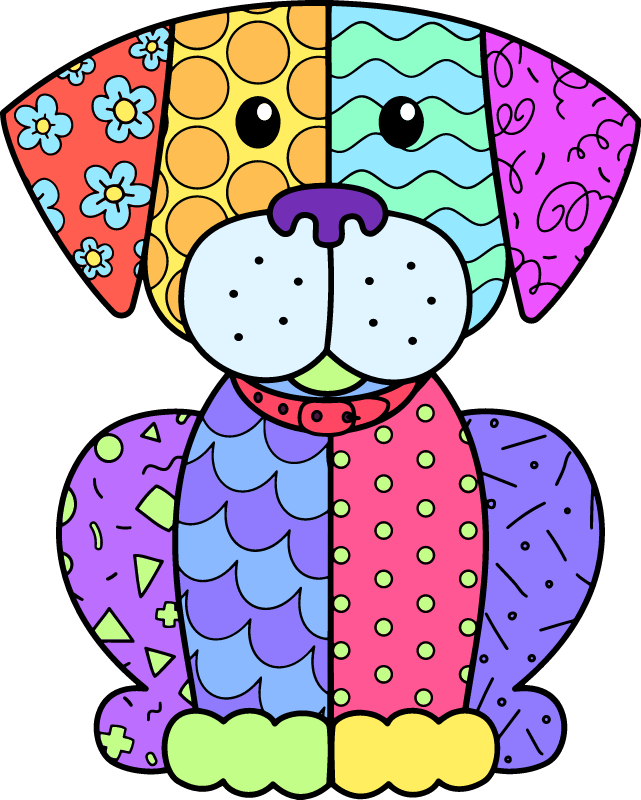 Romero Britto Inspired Dog 