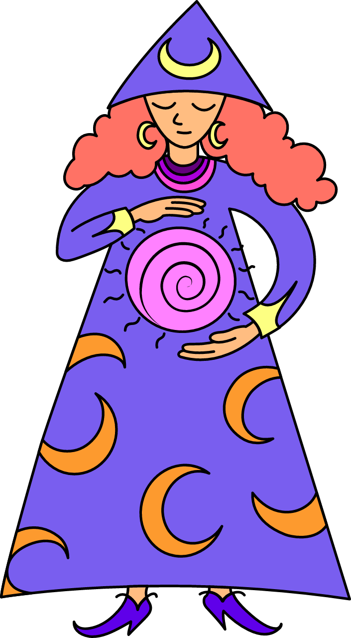 Cartoon Wizard Girl