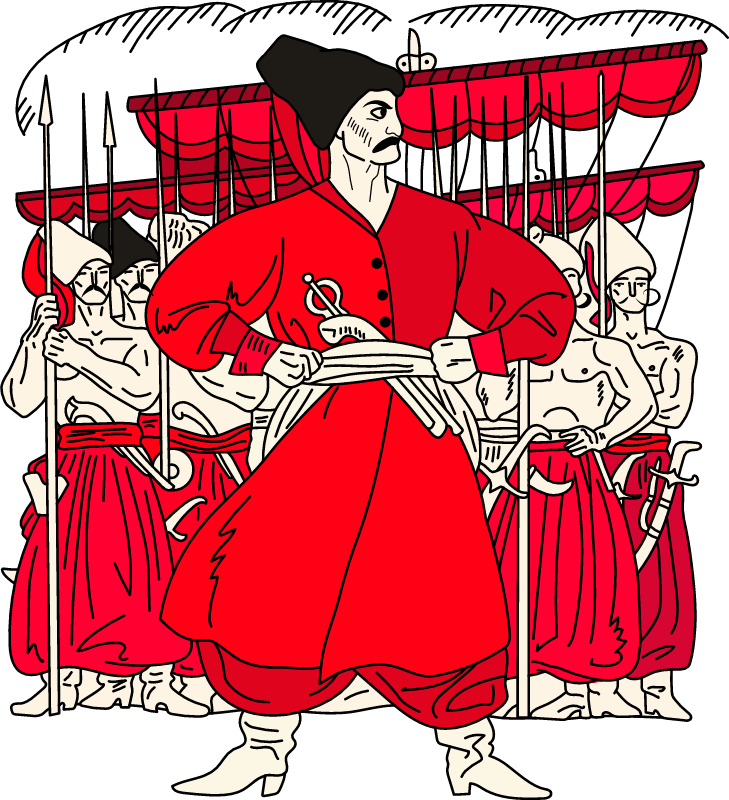Enei, a Zaporizhian Cossack character from "Eneida" by Kotliarevskyi
