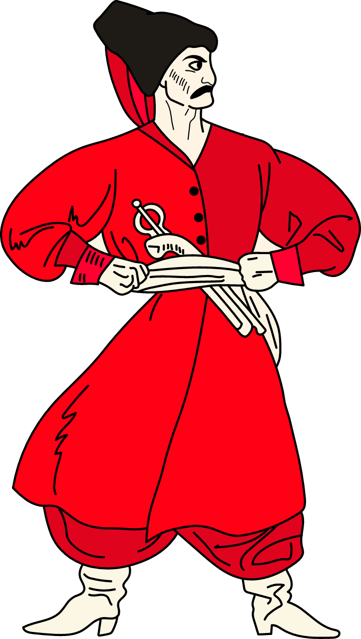 Enei, a Zaporizhian Cossack character from "Eneida" by Kotliarevskyi