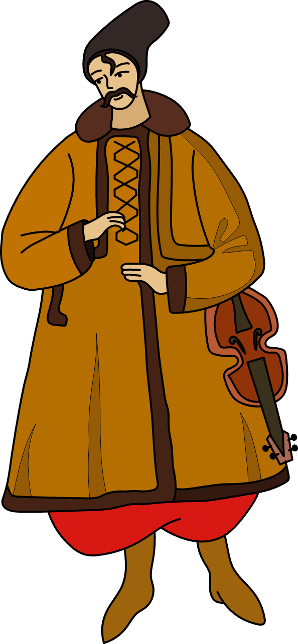 Ukrainian man with violin