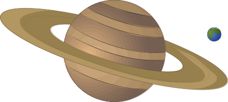 Saturn vs Earth size comparison