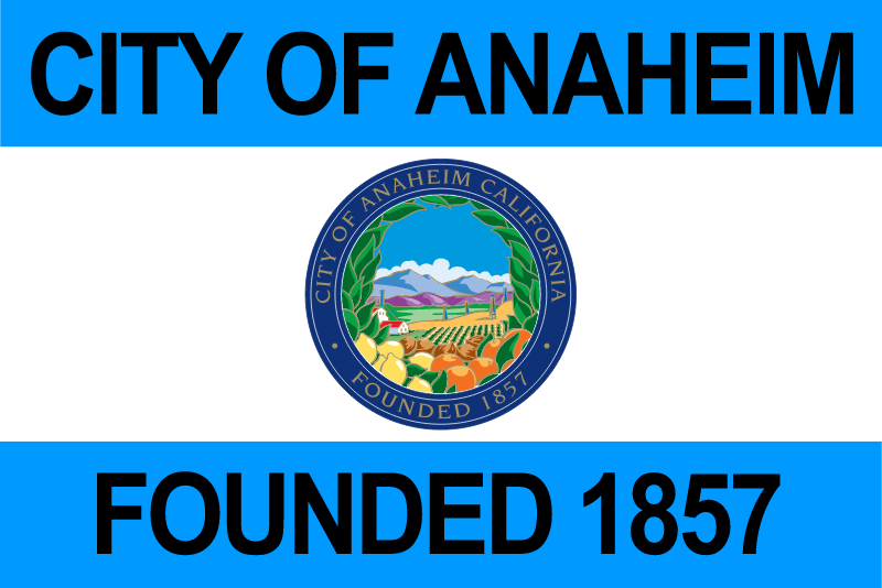 Flag of Anaheim, California (1967–2018, 2019–present)