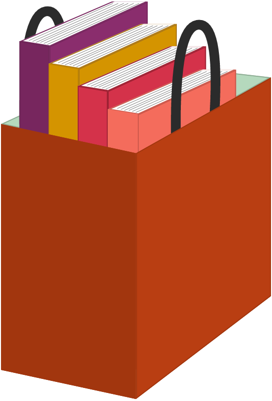Bag with Books Peeking Out
