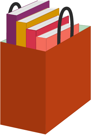 Bag with Books Peeking Out