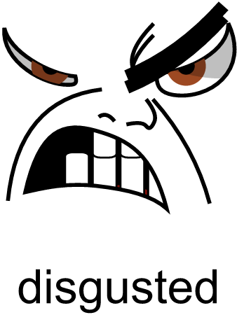 Basic emotions faces - disgusted