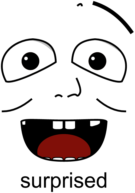 Basic emotions faces - surprised
