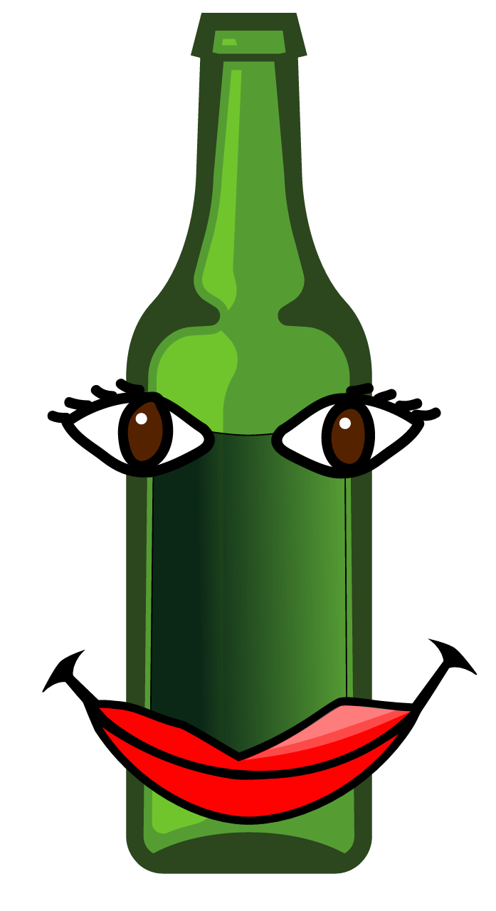 Beer Bottle with Face