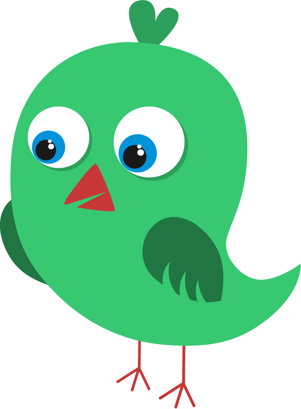 Cartoon Green Bird