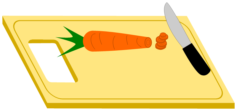 Chopped Carrot on Board