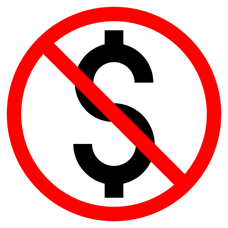 Dollar Sign Crossed Out