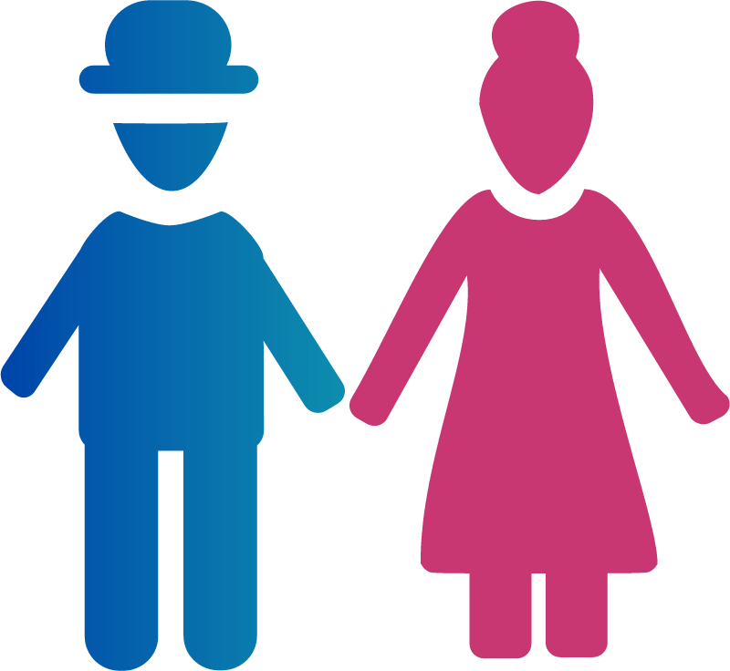 Elderly couple silhouette