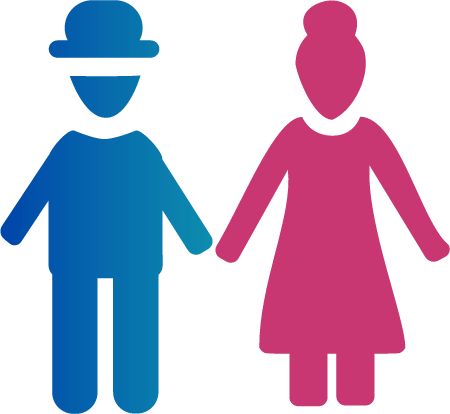 Elderly couple silhouette