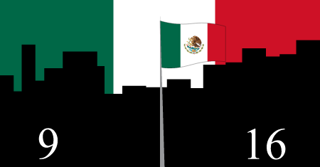 Flag of Mexico flying