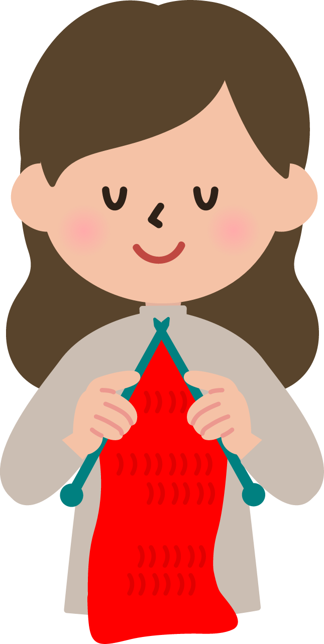 Girl Knitting Yarn