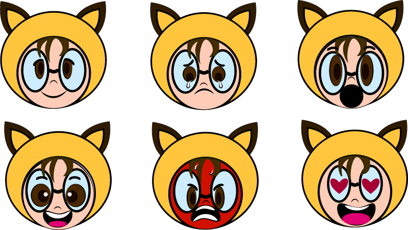 Hoodie Face Expressions