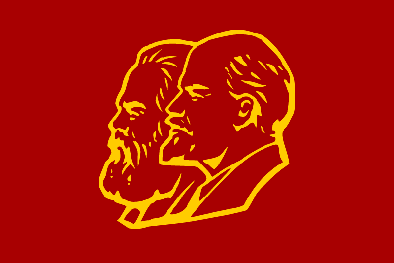 Karl Marx & Vladimir Lenin Red Flag
