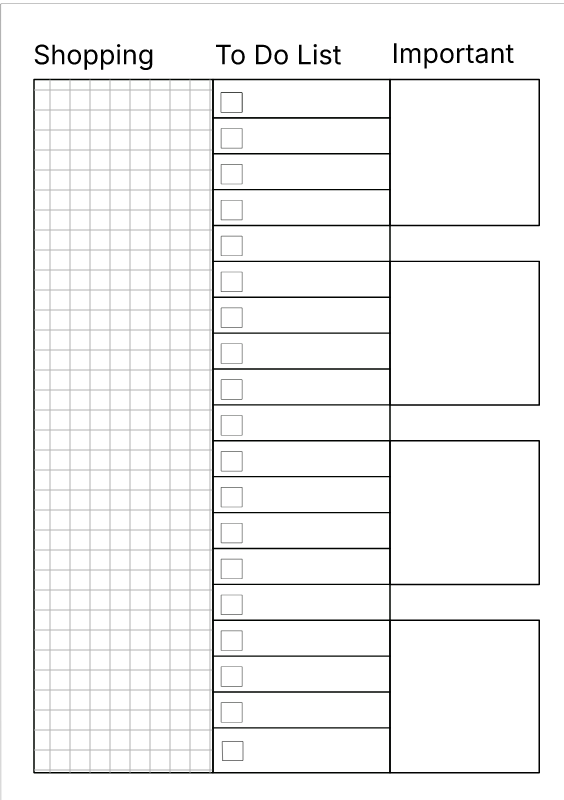 Notes Template for Planner