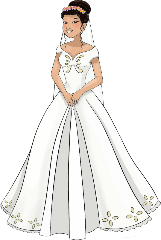 Princess in white dress Asian