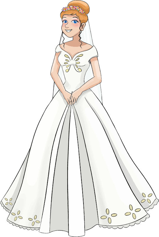 Princess in white dress Caucasian