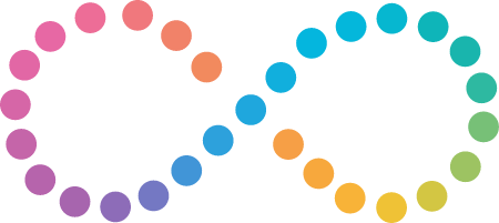 Rainbow infinity loop circles