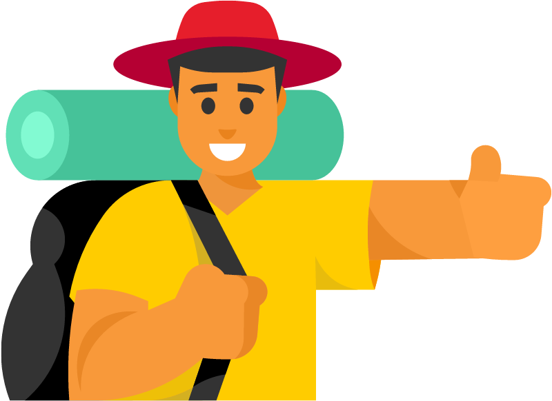 A Hitchhiker Seeking a Ride on the Road