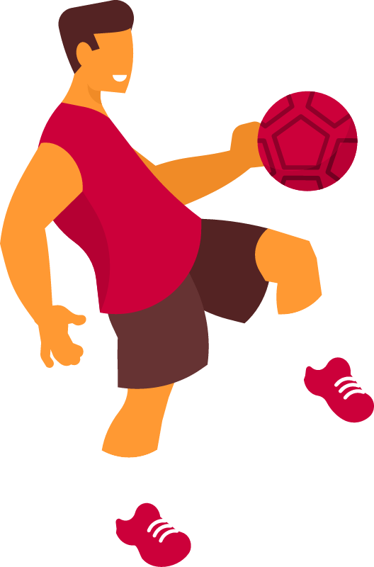 Action Shot of Soccer Player