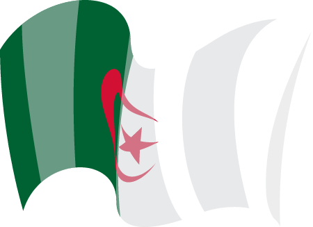Algerian State Flag Waving