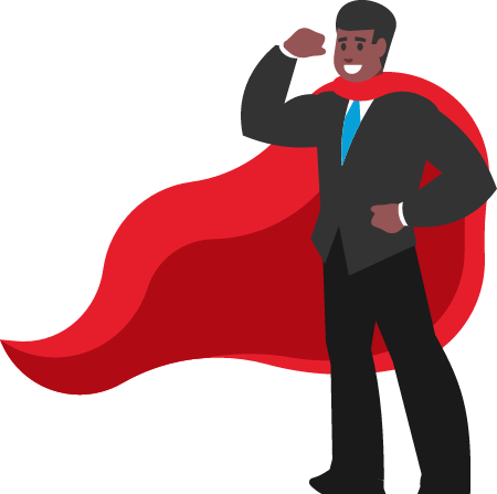 African American Businessman as a Superhero