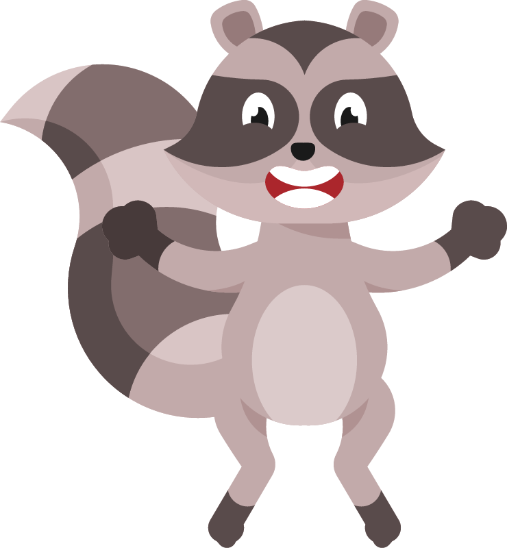 Angry Cartoon Raccoon Character