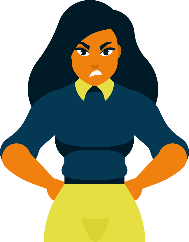 Angry Woman Expressing Fury